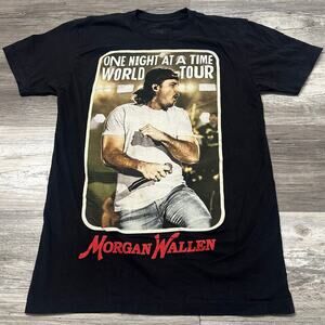 2023 Morgan Wallen One Night‎ At A Time World Tour Black Red Mens S Concert Tee